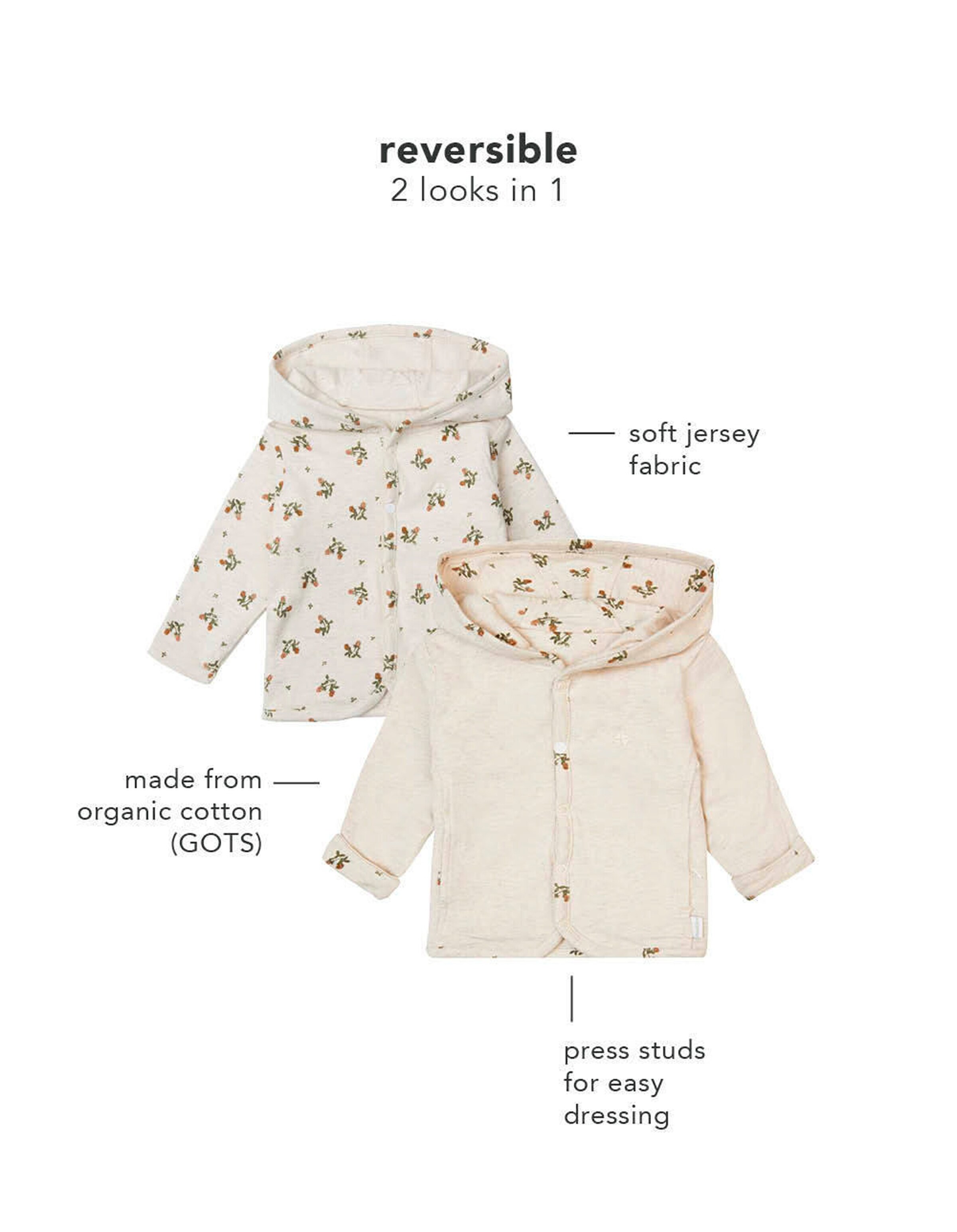Noppies Baby Strickjacke Niederau - Reversible Oatmeal