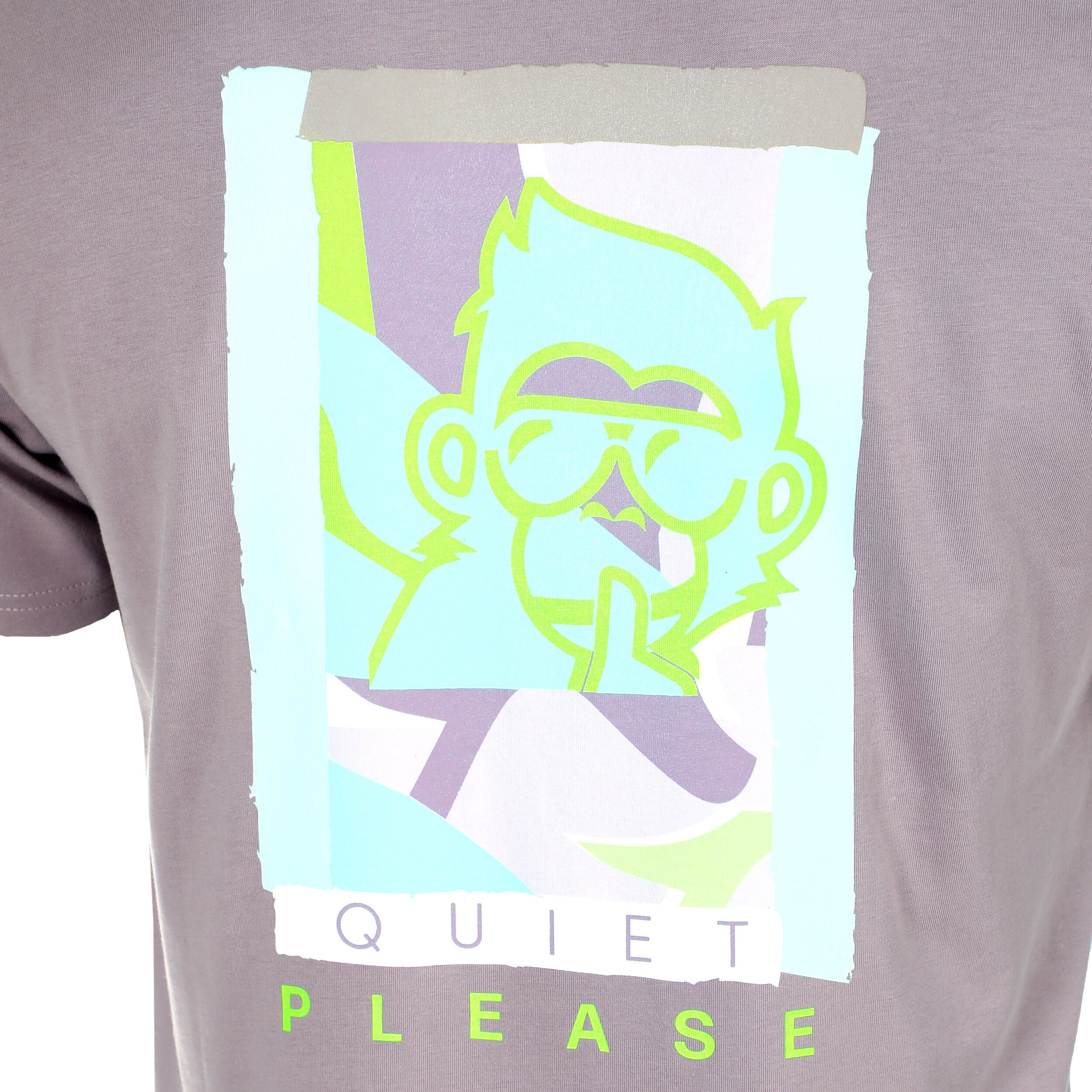 Quiet Please Mind Collage T-shirt Hommes - Violet , Multicouleur