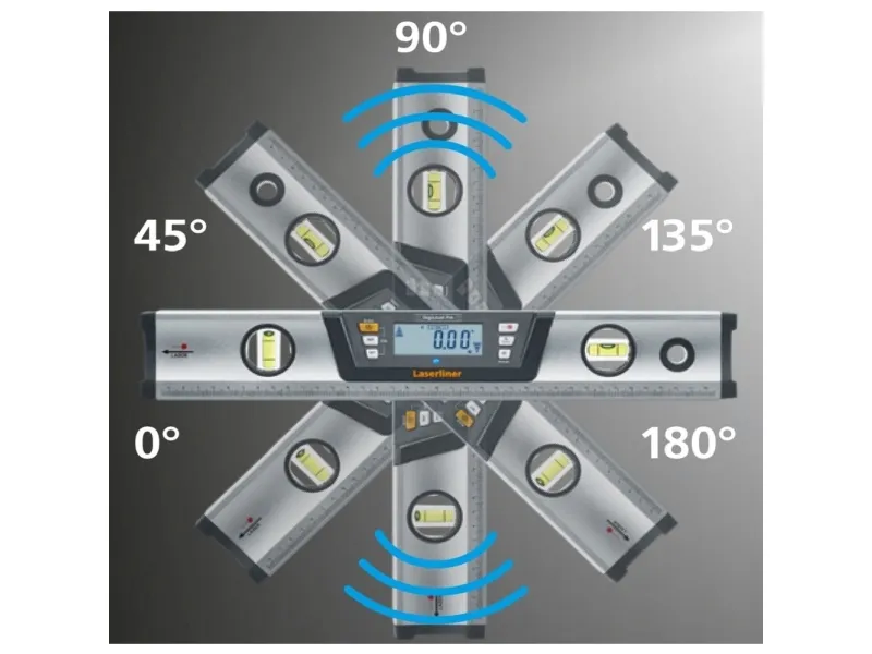 Laserliner DigiLevel Pro 100, Linjeniveau, Sort, Metallic, 0,5 mm/m, 0,5 mm, AAA, 1,5 V