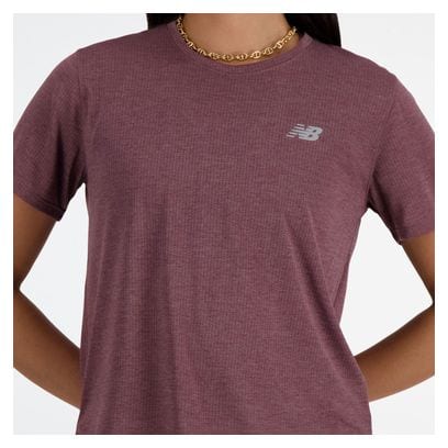 Maillot manches courtes New Balance Athletics Run Violet Femme