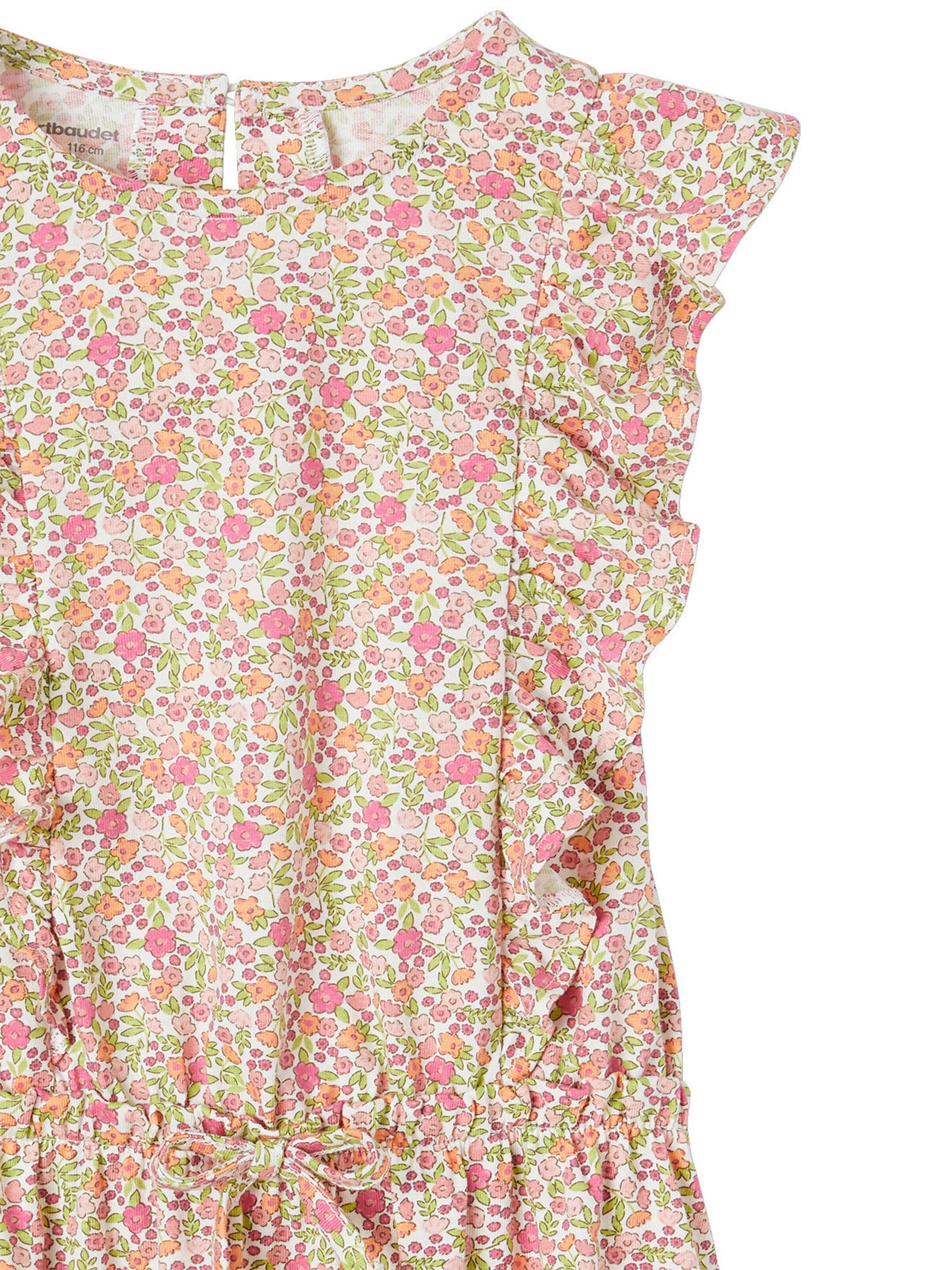 Vertbaudet Mädchen Kleid mit Volants rosa