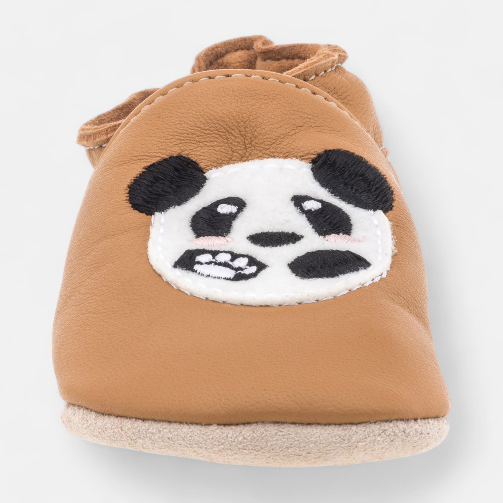 Baskets basses Bébé garçon en cuir cognac
