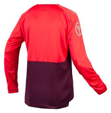 Maillot Manches Longues Endura MT500 Burner Aubergine Violet / Rose