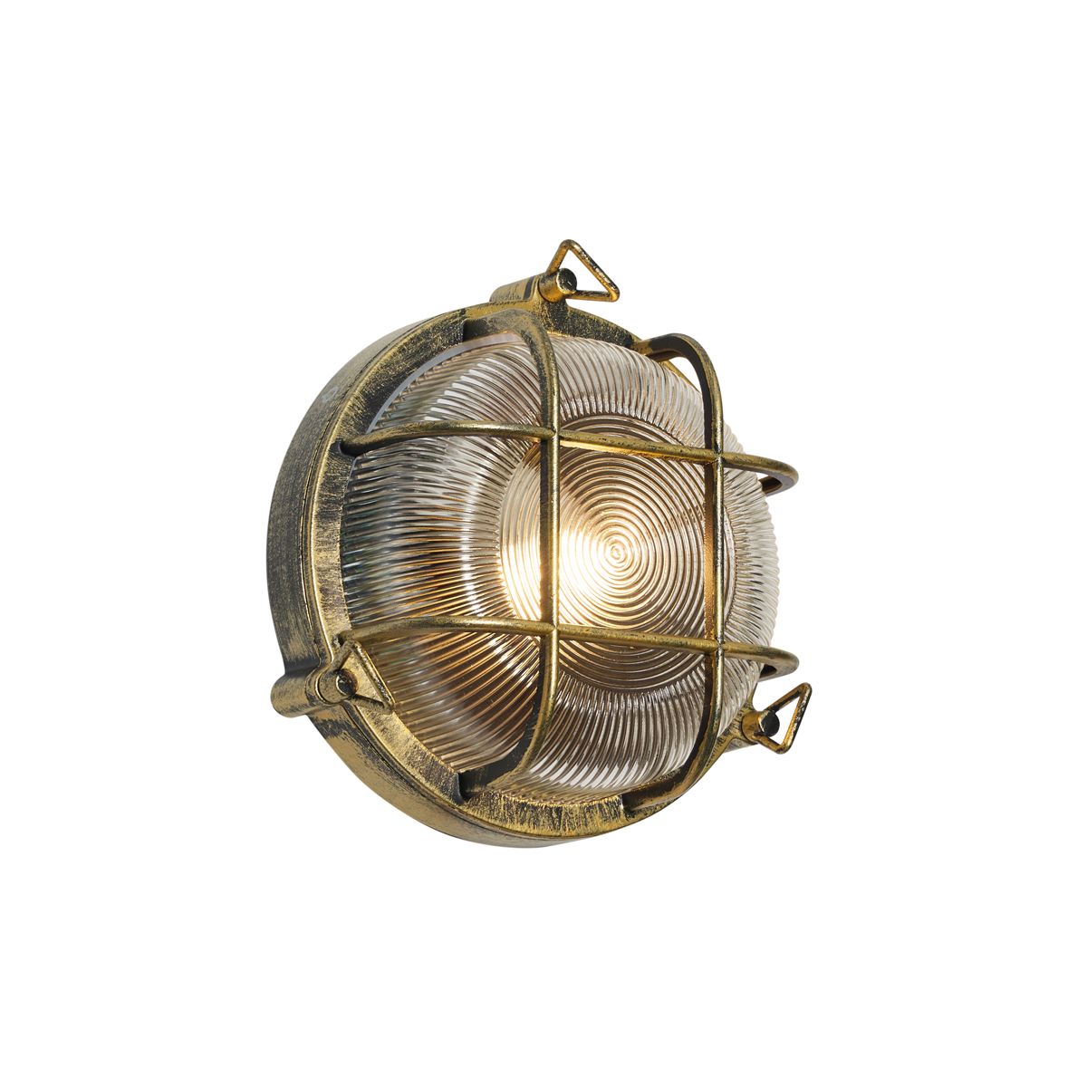 Buiten wand- en plafondlamp antiek goud rond IP44 - Noutica