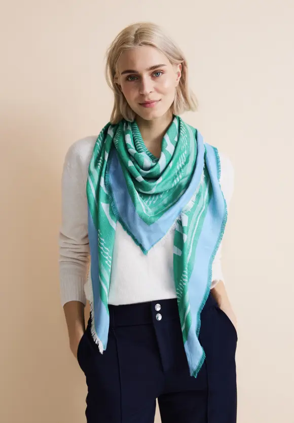 Dreieckstuch mit Print - fresh spring green
