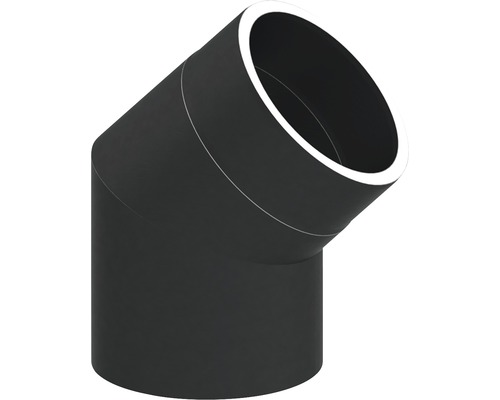 Jeremias Iso-Line hoek met 15 mm isolatie 45° zonder deur Ø150 mm zwart