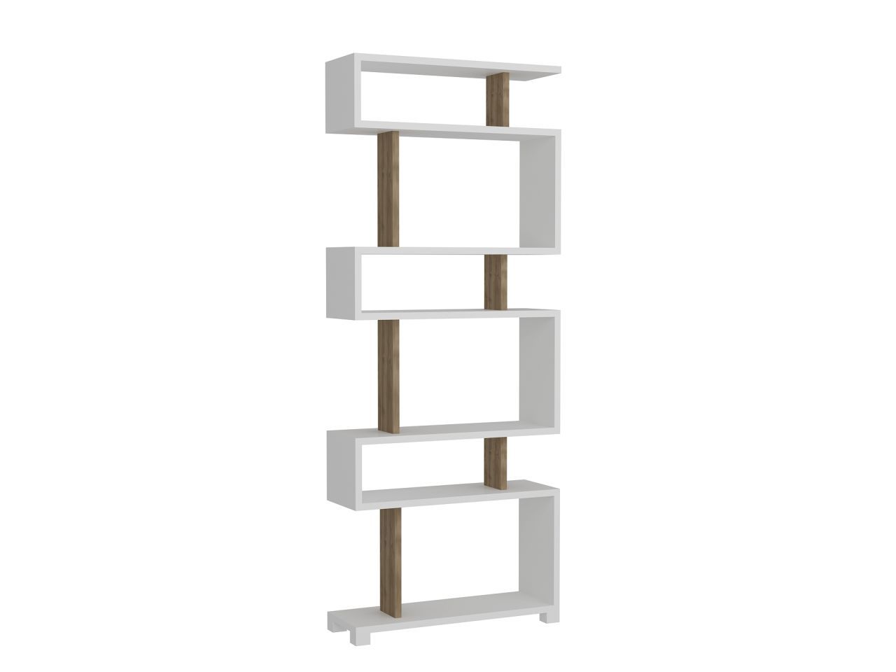 Bücherregal - weiß-holzfarben - 60 cm breit