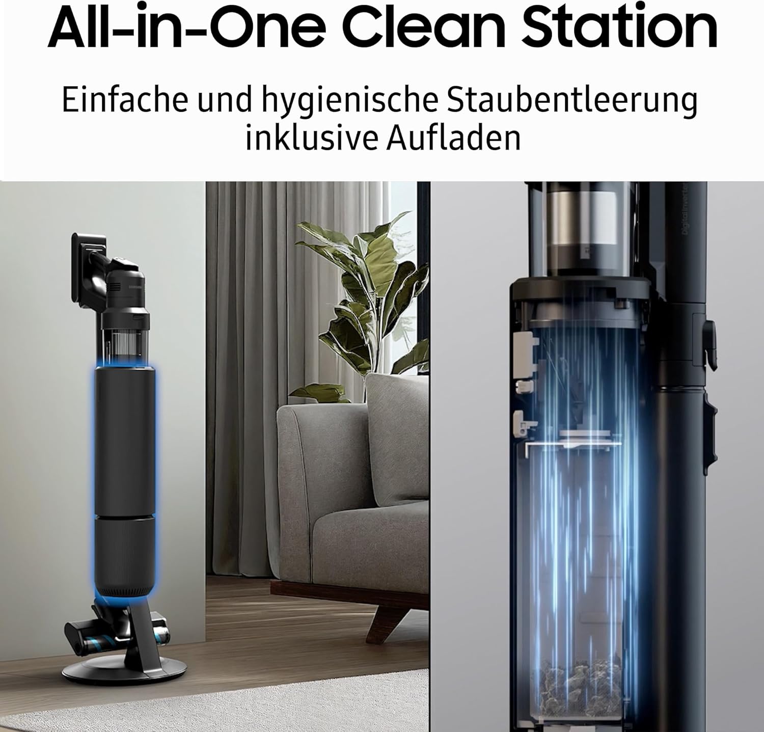 Samsung VS90F40EEM/WD Bespoke AI Jet Ultra Akku+ CompleteClean, Akku-Handstaubsauger inkl. Zubehör, 400 W, 2 Akkus, All-In-One-Station, Active Dual & Slim LED+ Bürste, Pet Tool+, Satin Mint