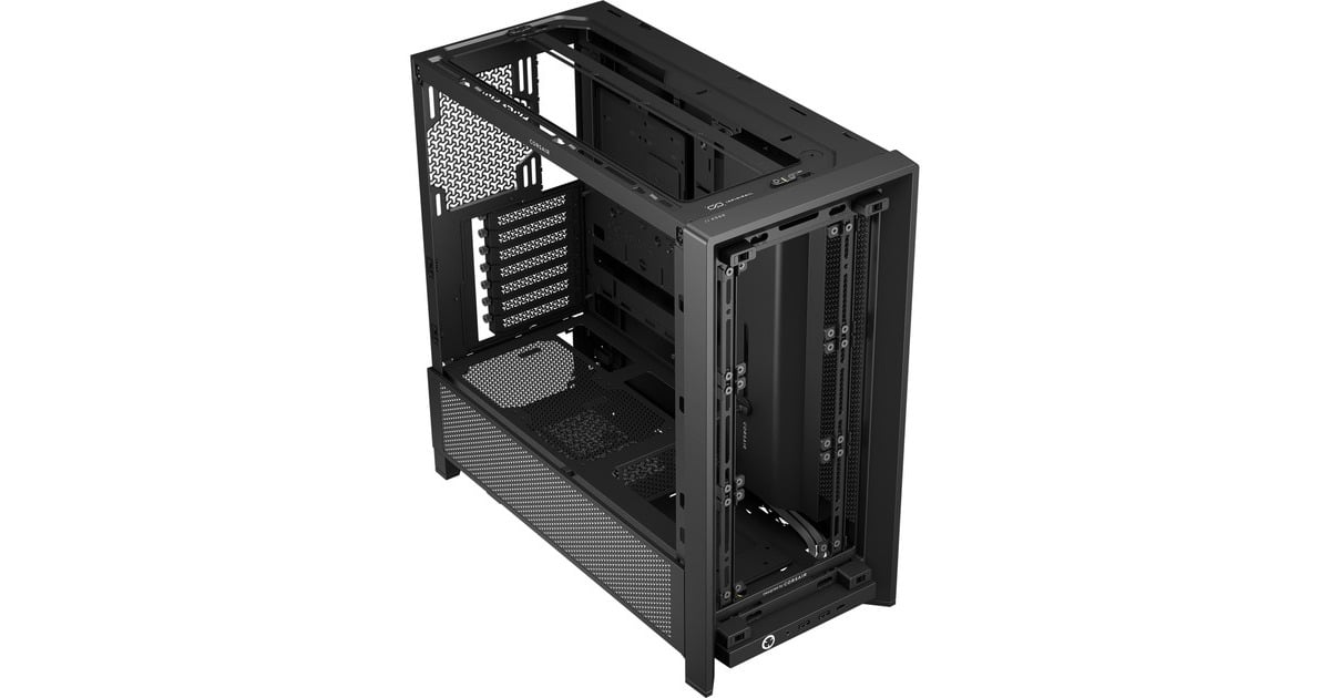 CorsairFRAME 4000D midi tower behuizing  (Zwart | 2x USB-A | 1x USB-C | Tempered Glass)