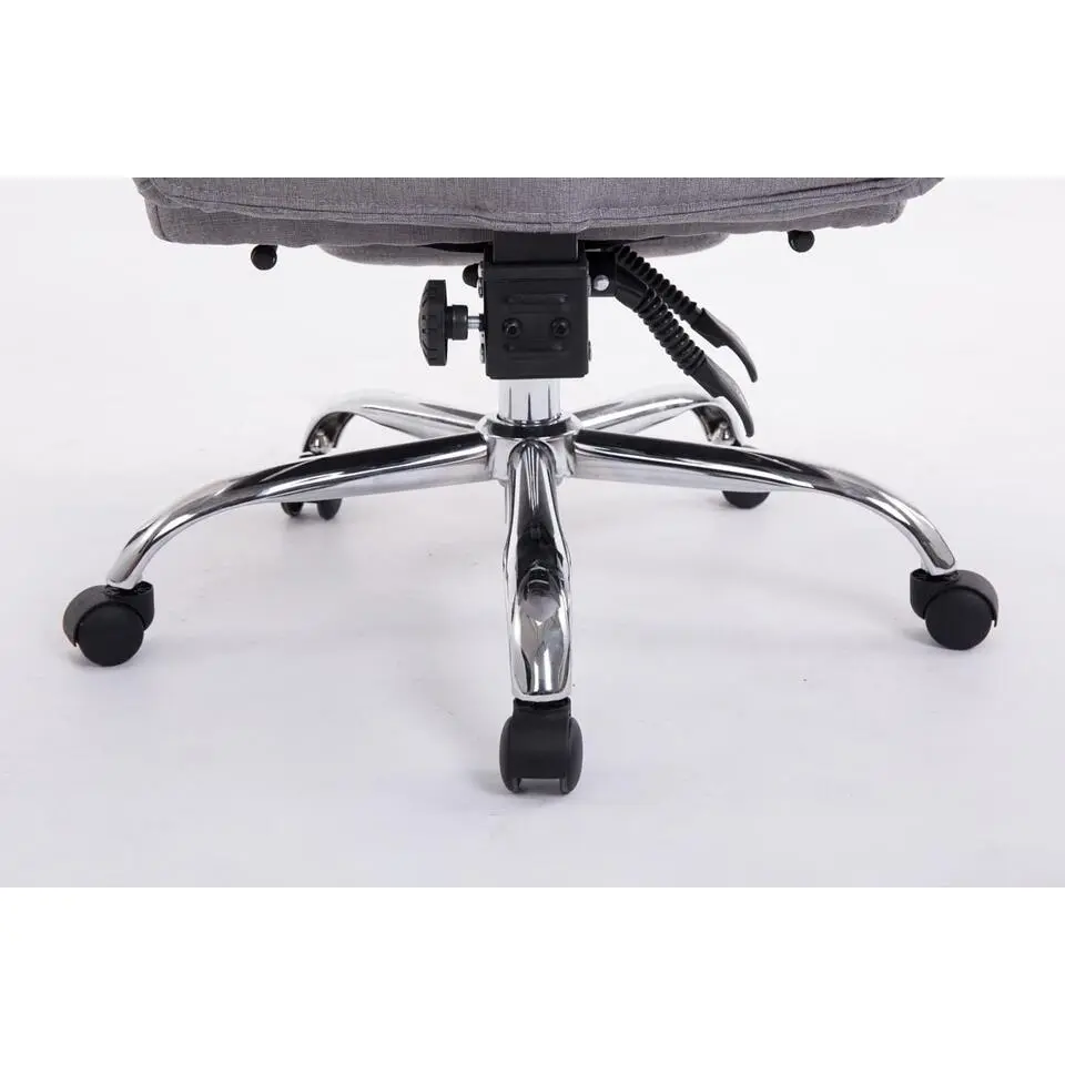 CLP Bureaustoel XL Troy chroom Frame - Stof - grijs