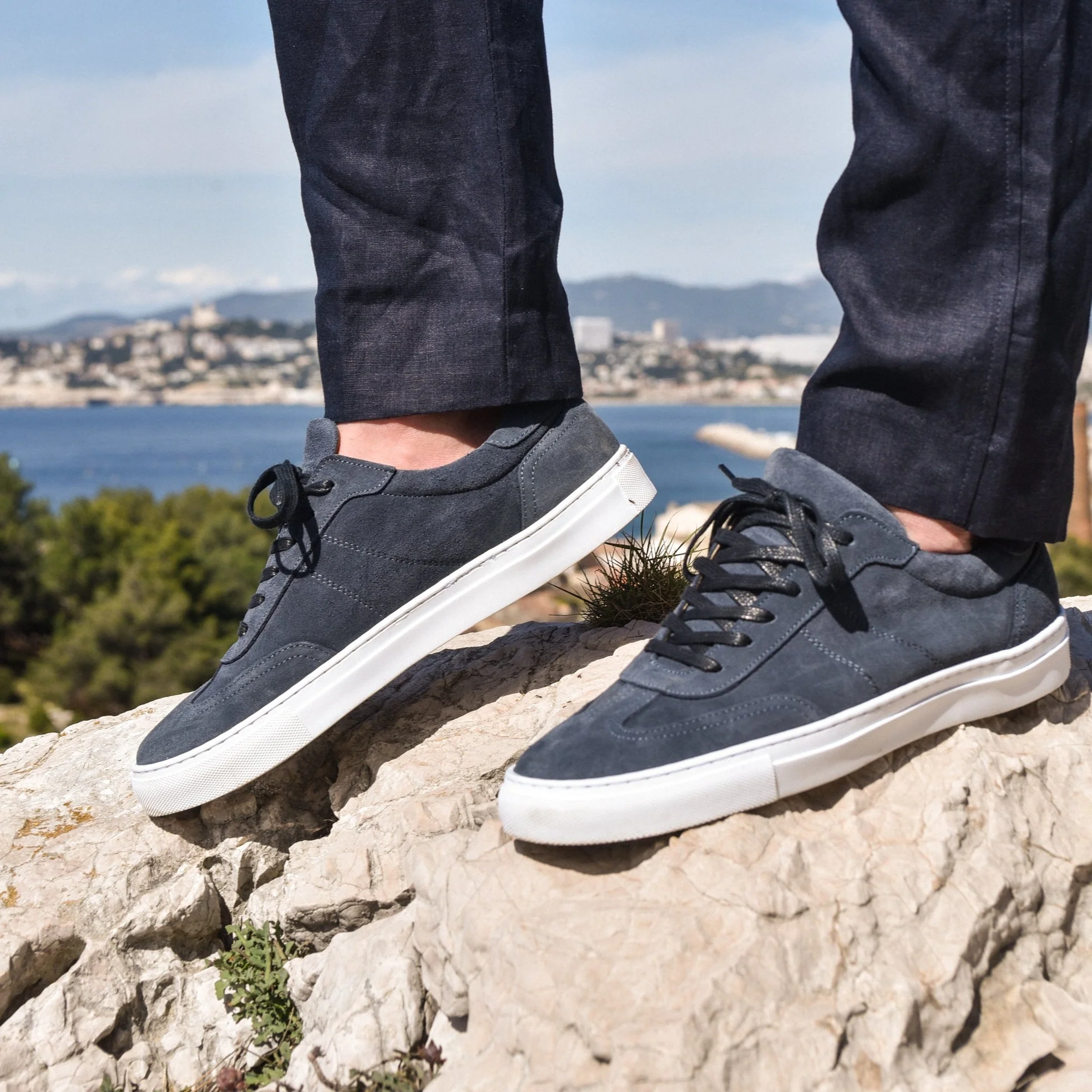 Kean-Sneakers / Basket en velours bleu