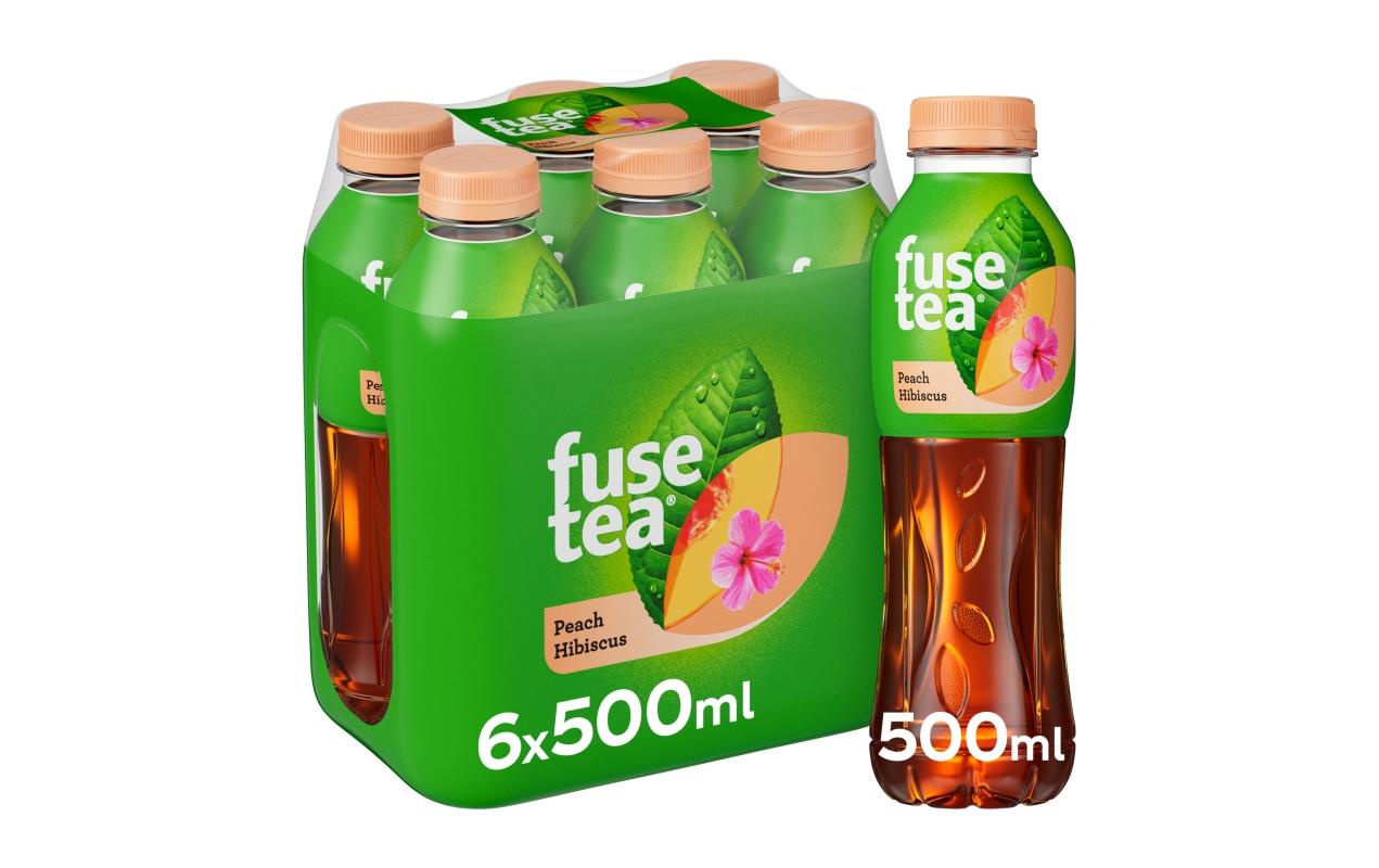 Black Ice Tea Peach-Hibiscus 6 x 0.5 lErfrischender Pfirsich-Eistee