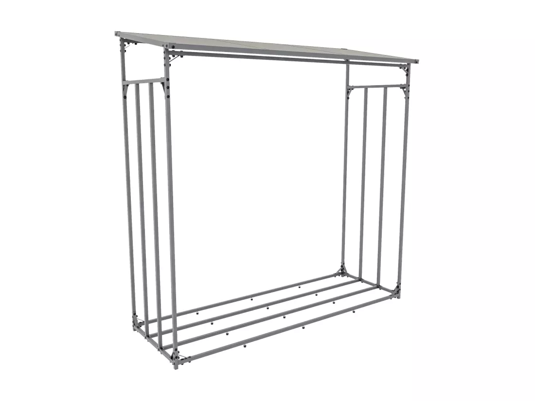 Etagère bois de cheminée - Métal - 185 x 70 x 185cm - Anthracite - Ruston