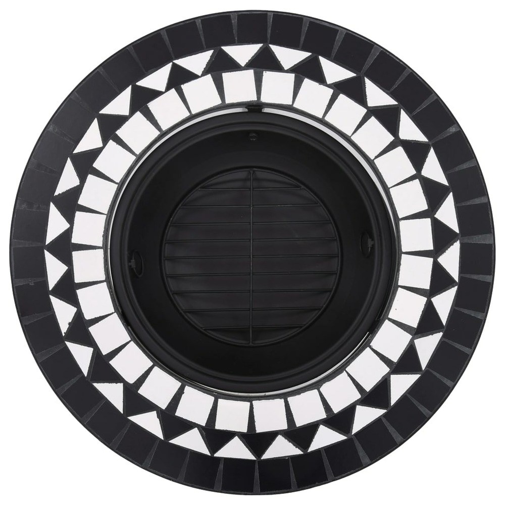 Foyer mosaïque noir et blanc 68 cm céramique