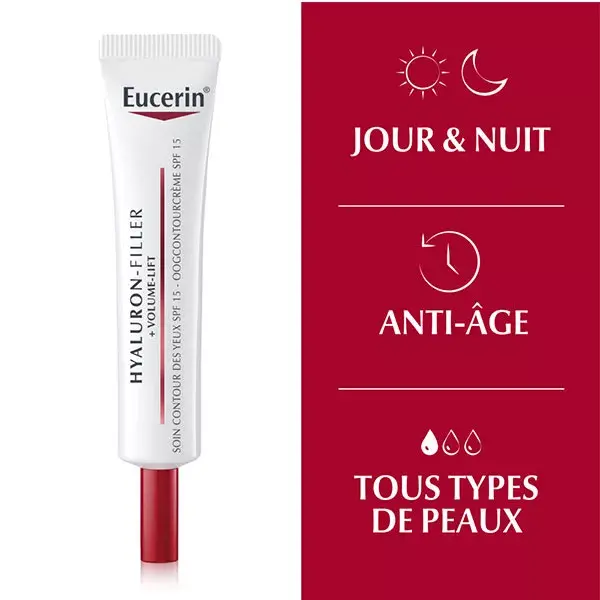 Eucerin Hyaluron Filler+ Volume Lift Anti-Idade para Contorno dos Olhos FPS 15 15ml