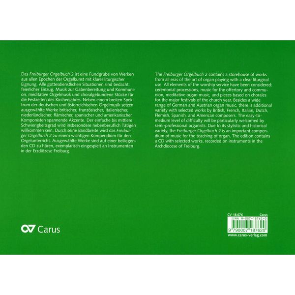Carus Verlag Freiburger Orgelbuch 2