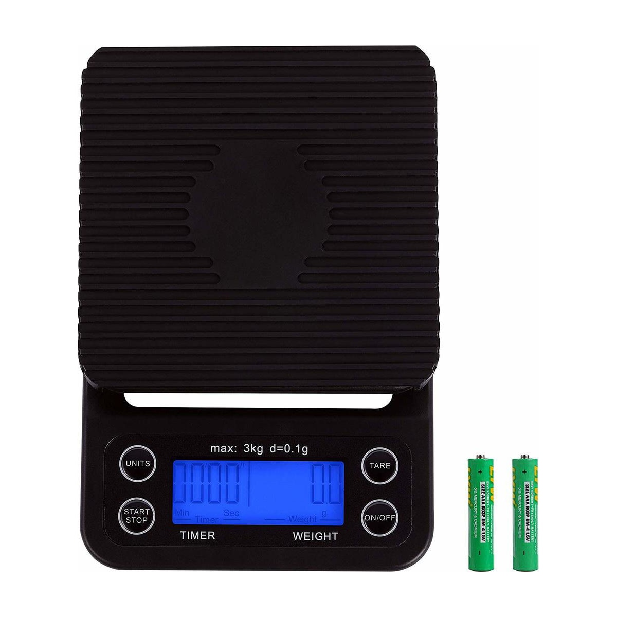 Digital kjøkkenvekt / kaffevekt 3 kg/0.1g Svart Sort