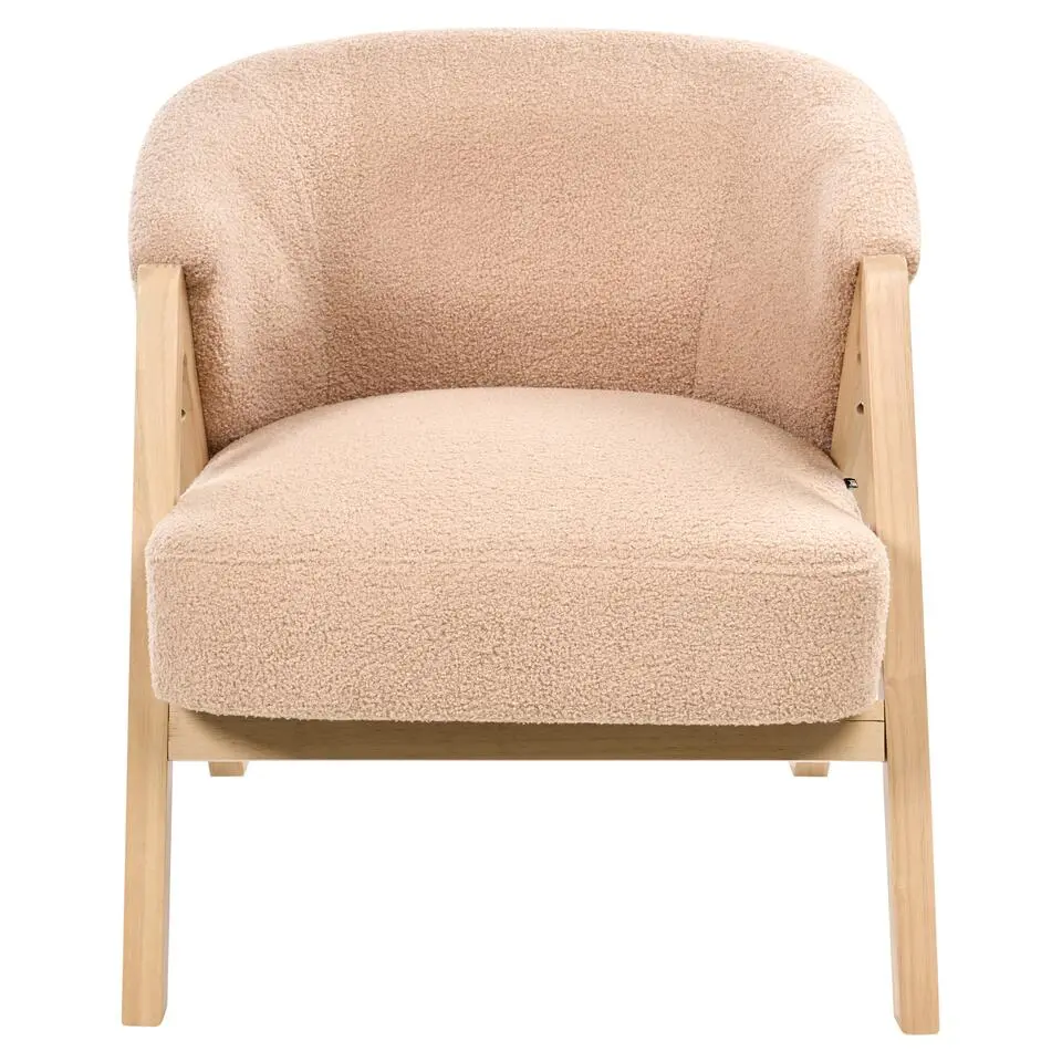 SKEI - Fauteuil - Beige - Bouclé