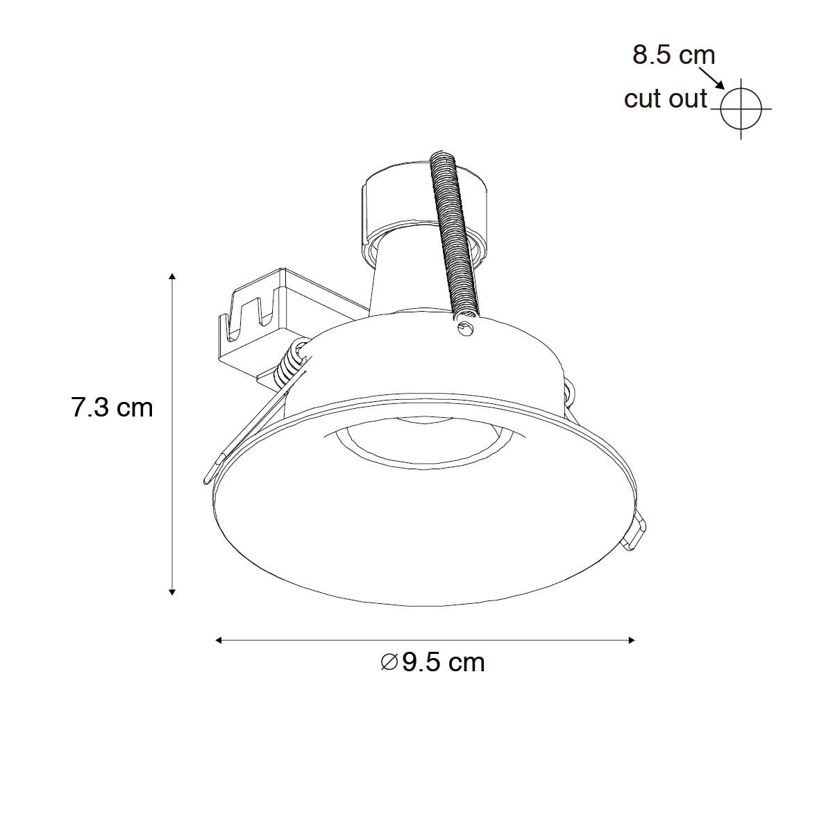 Smart inbouwspot zwart incl. Wifi GU10 50mm - Gijs