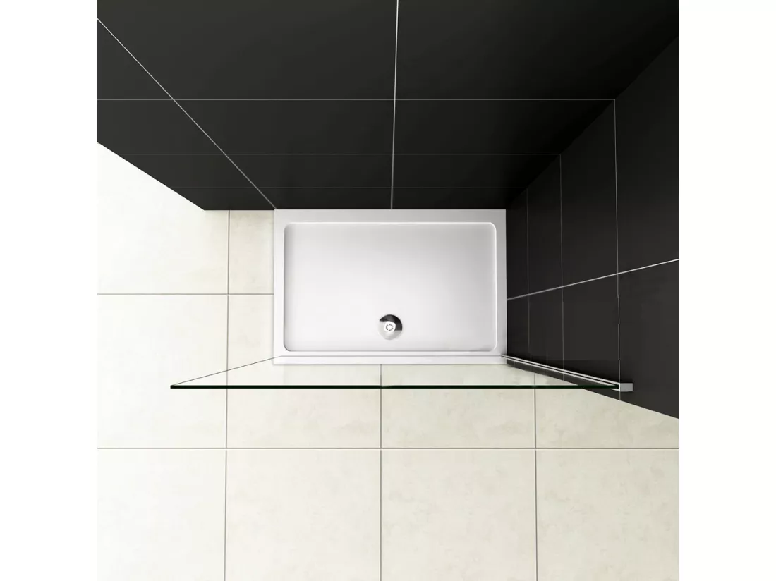 Paroi de douche à l'italienne 80x200cm en 8mm verre trempé anticalcaire, sans barre de fixation