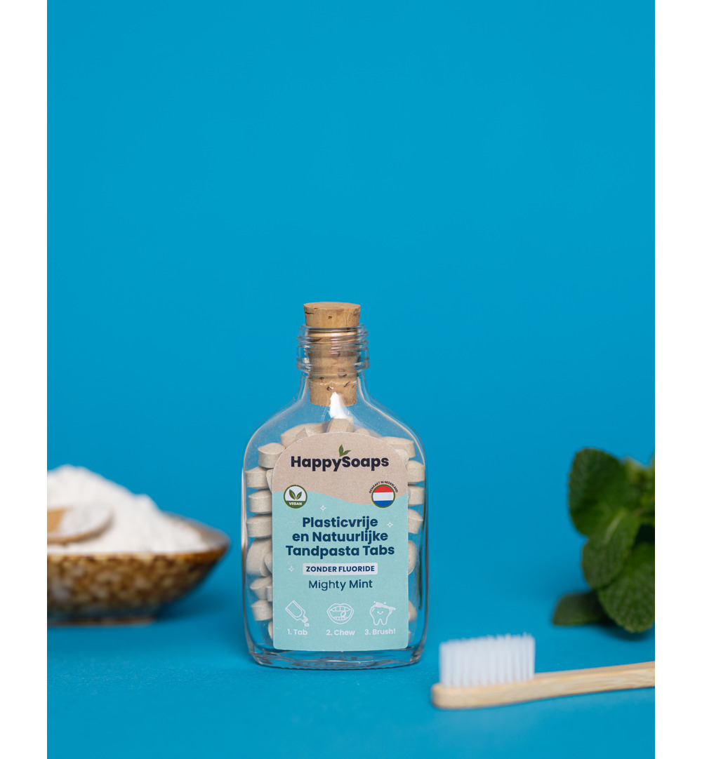 Happysoaps Tandpasta tabs zonder fluoride (62 tabletten)