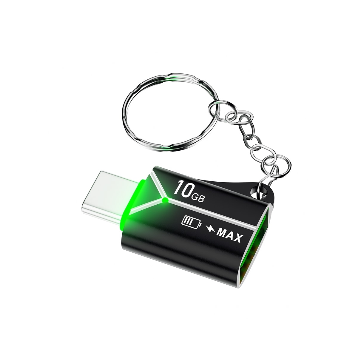 NÖRDIC USB-A OTG hunn til USB C hannadapter USB 3.2 Gen 2 10 Gbps, svart
