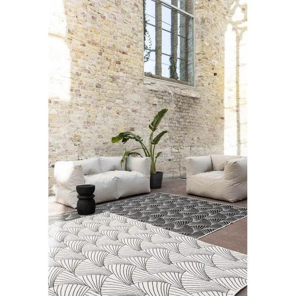 Interieur05 Buitenkleed Deco zwart/wit - 230 x 160 cm