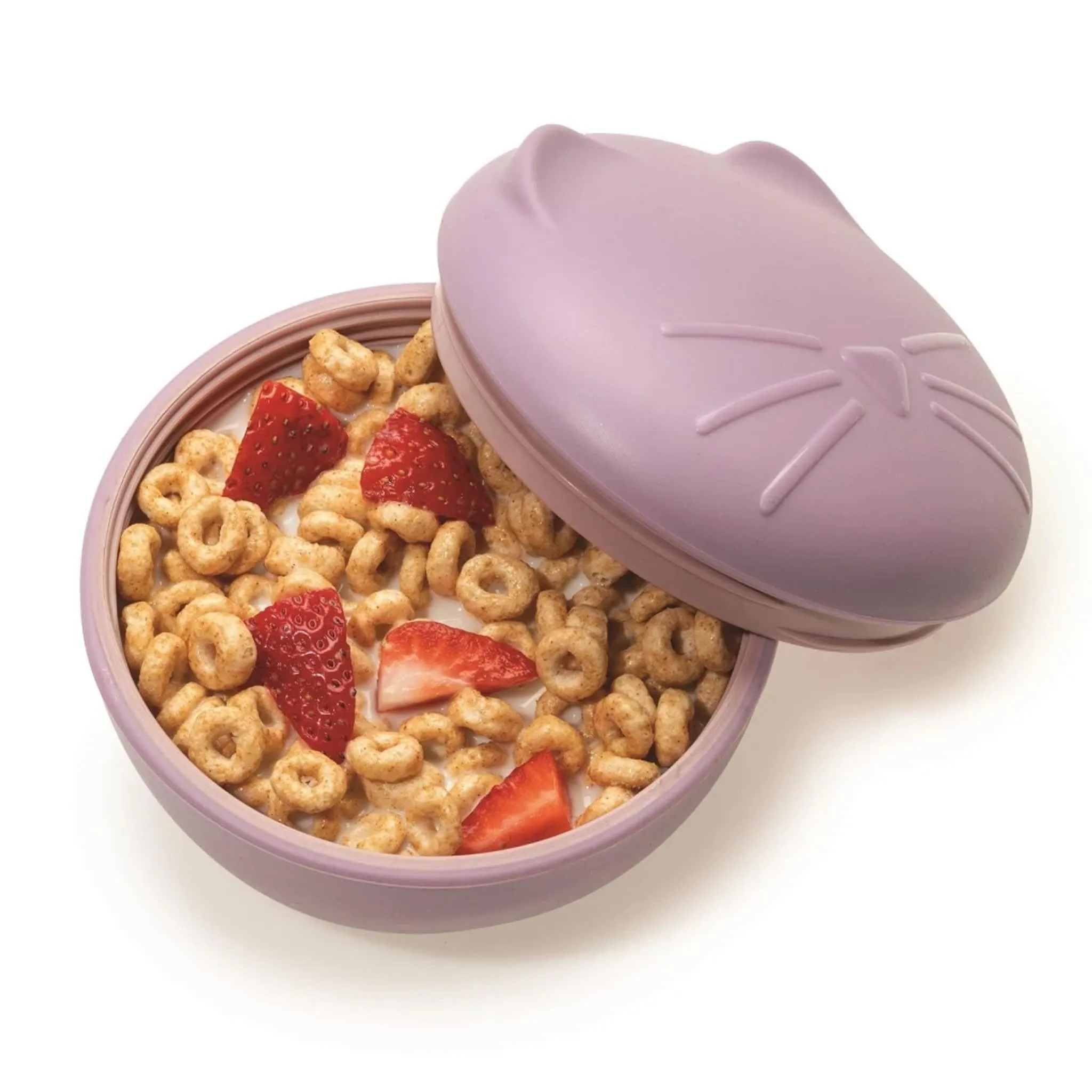 Melii Contenant en Silicone - Chat Mauve