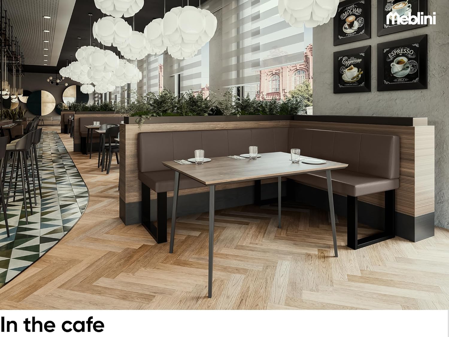 MEBLINI Eckbank für Esszimmer - Küchenbank - Essecke - Sitzecke Küche - Peter - U-Beine 128x168x87cm Rechts - Braun Kunstleder