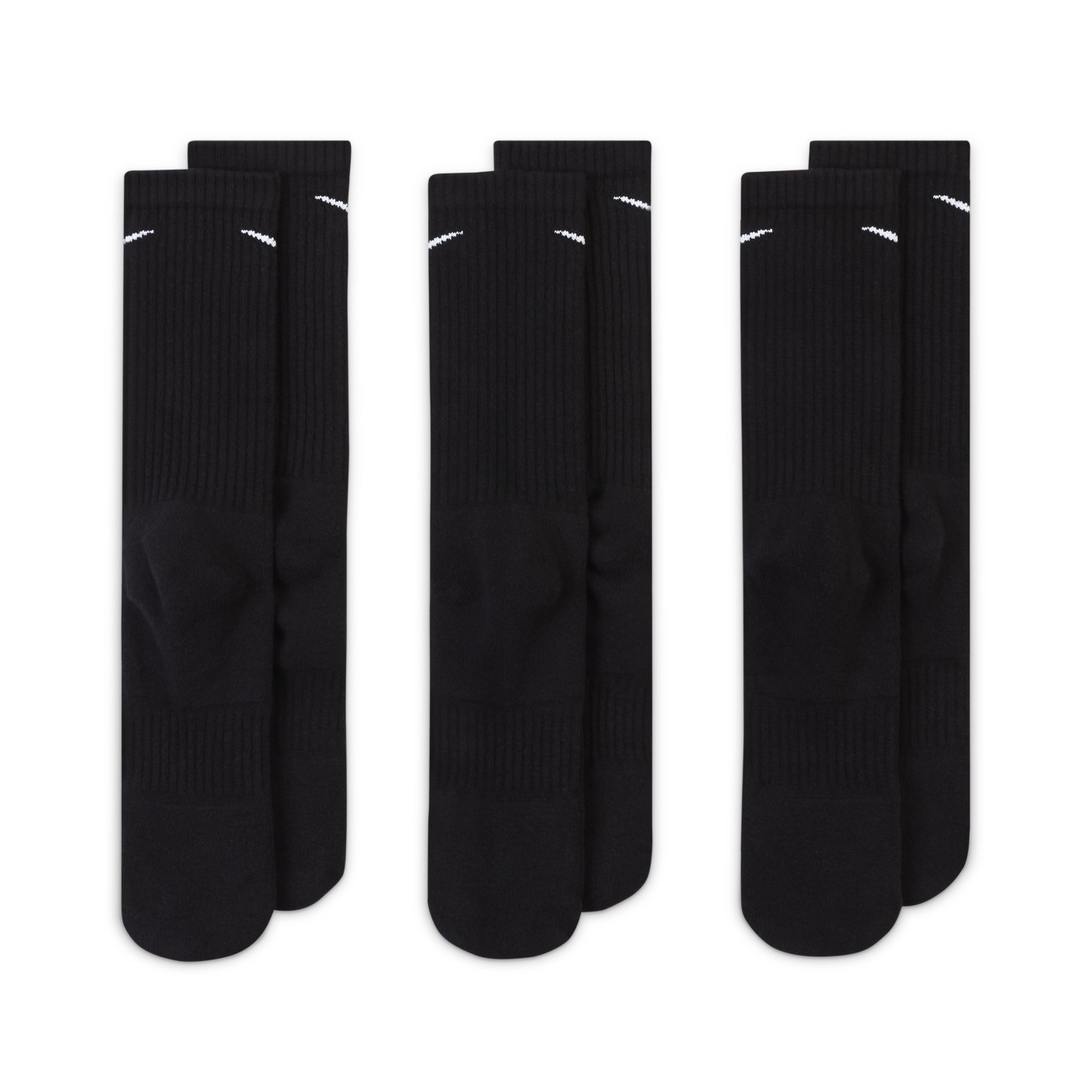 Nike Everyday Cushioned Sportsokken 3 Pack Zwart
