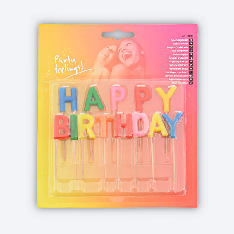 Bougie d'anniversaire 'Happy Birthday'