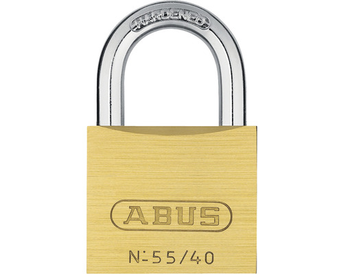 Abus 55/40 messing hangslot, 40 mm, gelijksluitend