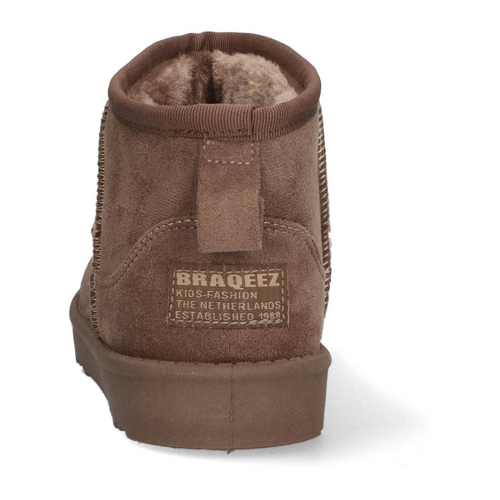 Braqeez suède enkelboots taupe
