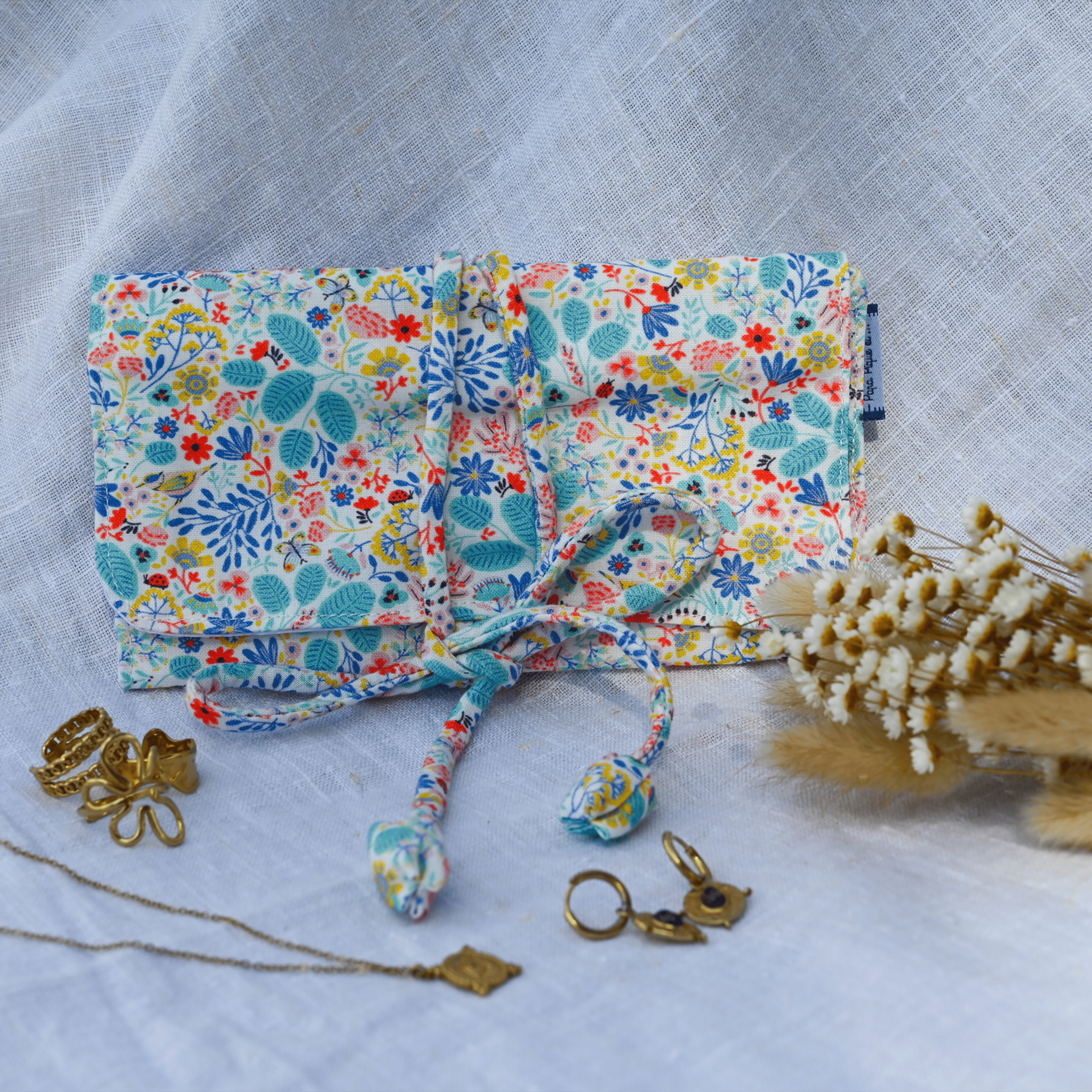 Pochette À Bijoux Champêtre Bleuté