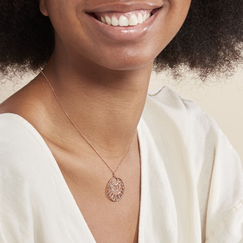 Collier Slorane Argent Rose