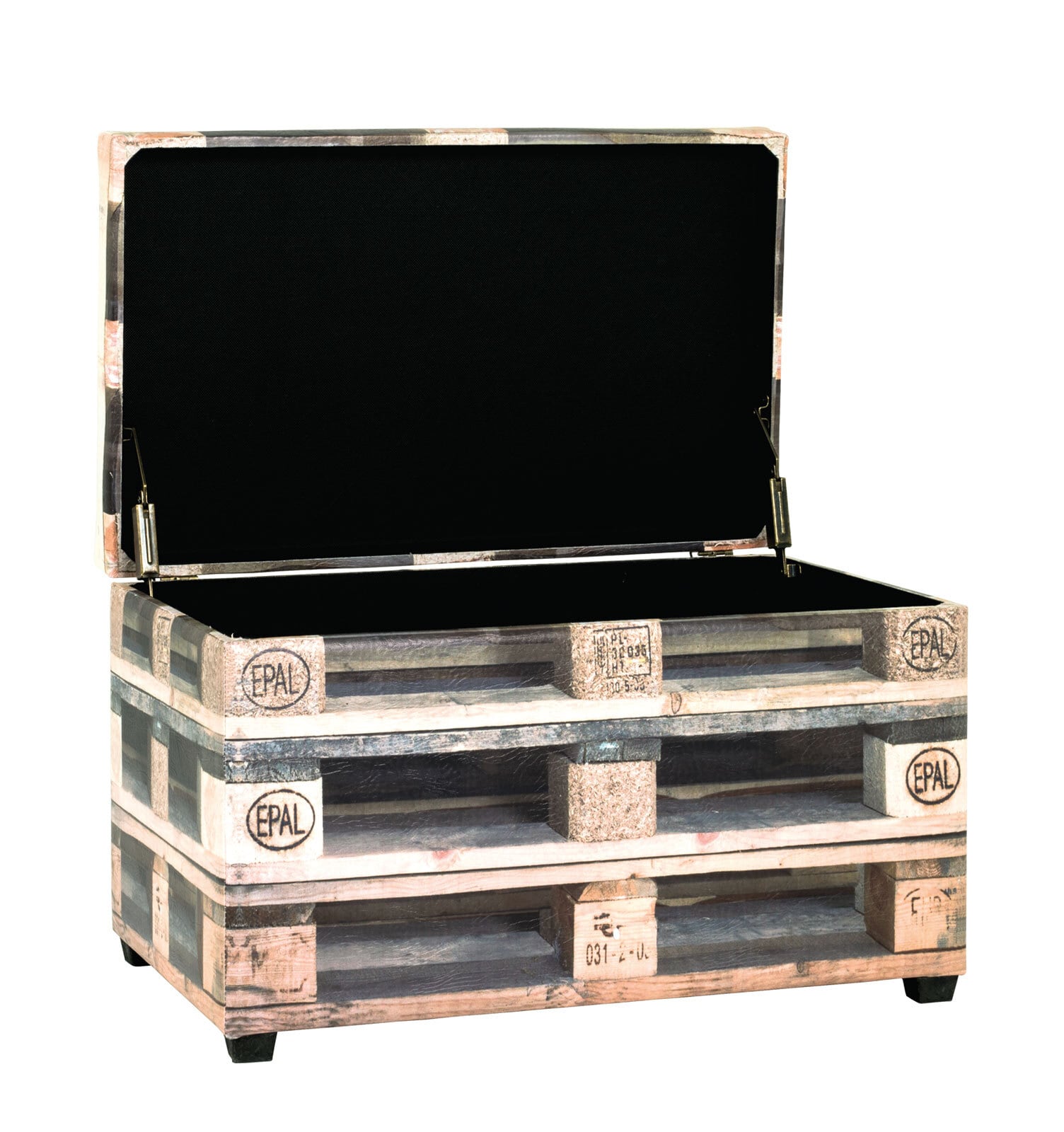 Sitztruhe Palette 1 MDF/Kunstleder Motivdruck ca. 65 x 42 x 40 cm