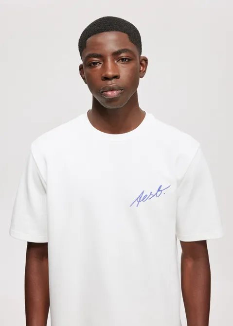 T-shirt met merk print off-white (WIT.O)