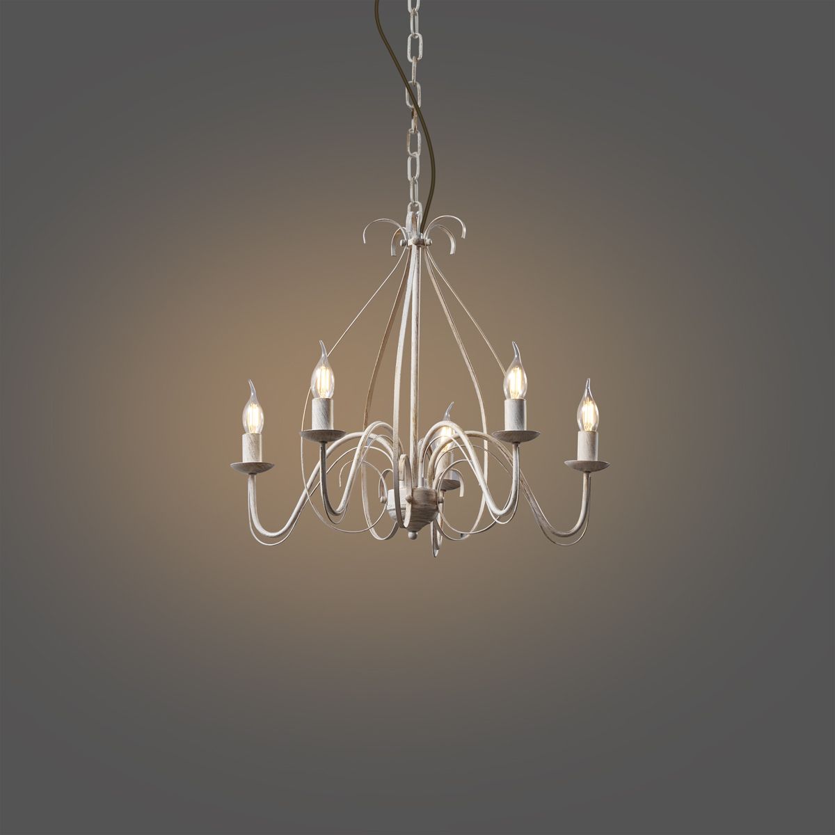 Klassieke kroonluchter crème 5-lichts - Giuseppe