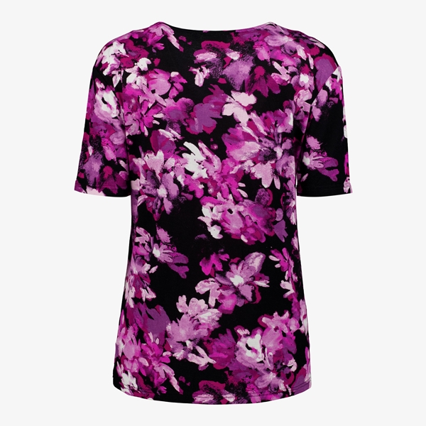TwoDay dames T-shirt met bloemenprint paars