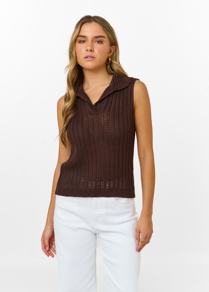 Sietske top choco bruin