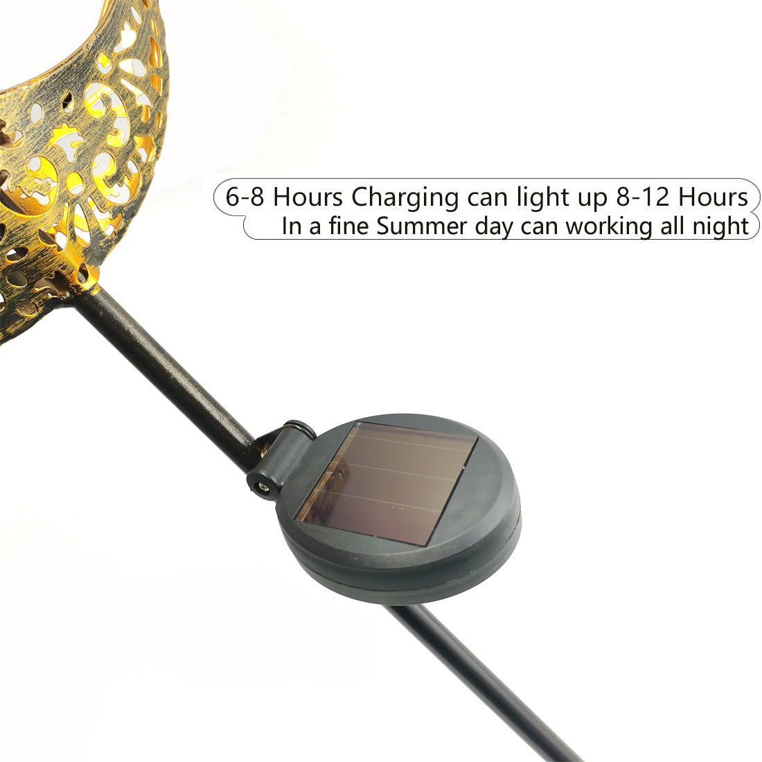 (90x24cm) LED Solar Lampe Outdoor Halbmond Garten Laterne IP44 - Warmweiss