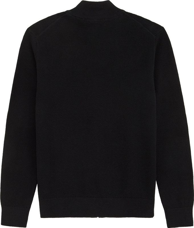 Vest - Katoen - Regular Fit - Opstaande Kraag - Lange Mouwen - Ribboorden