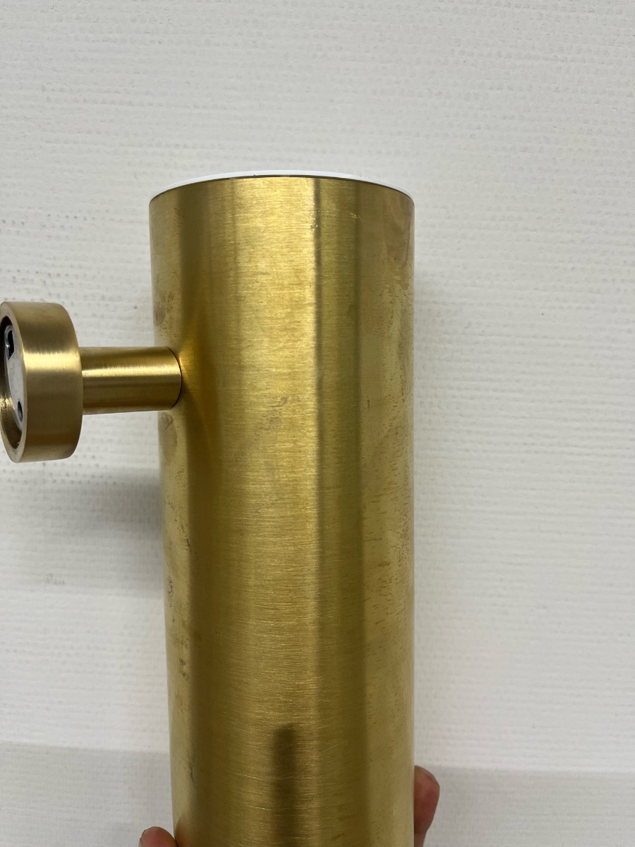 SCHADEMODEL: Hotbath Cobber Toiletborstel Garnituur Wandmodel Geborsteld Messing CBA11