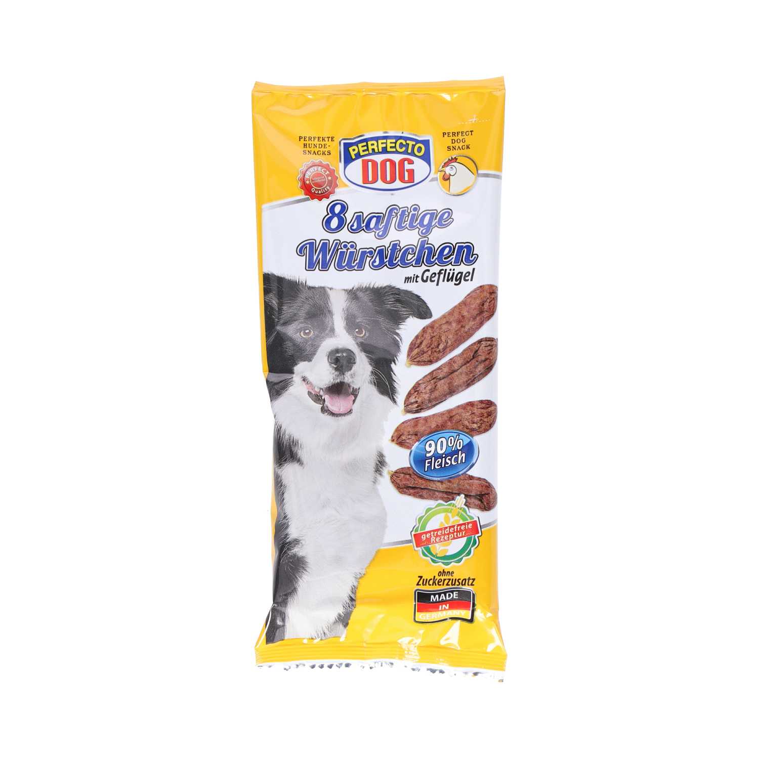 Perfecto Dog Hundesnack 8 saftige Würstchen Geflügel 60 g