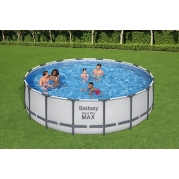 Zwembad Steel Pro Max set rond 488 cm met ladder, filterpomp en afdekzeil