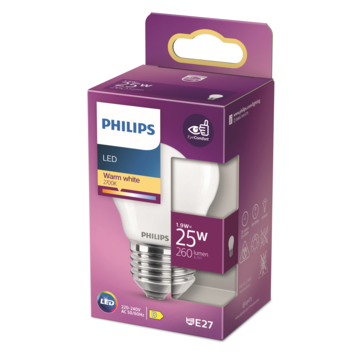 Philips LED kogel E27 1,9W mat niet dimbaar