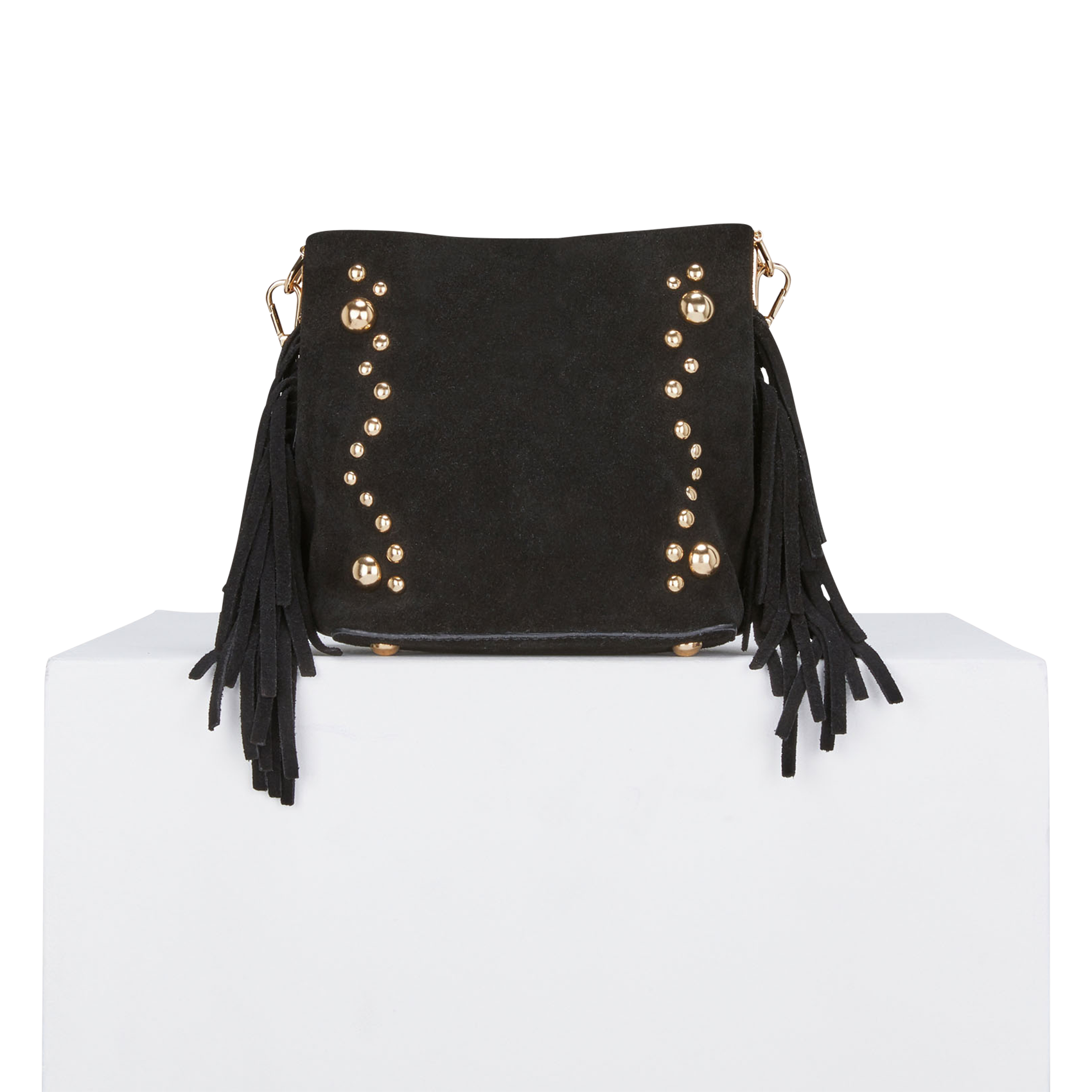 AURELIA - Sac seau en cuir velours | Noir