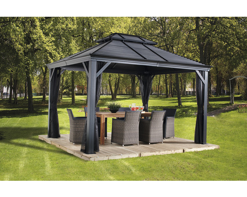 SOJAG Mykonos Paviljoen 10x12 incl. klamboe 299 x 364 cm grijs