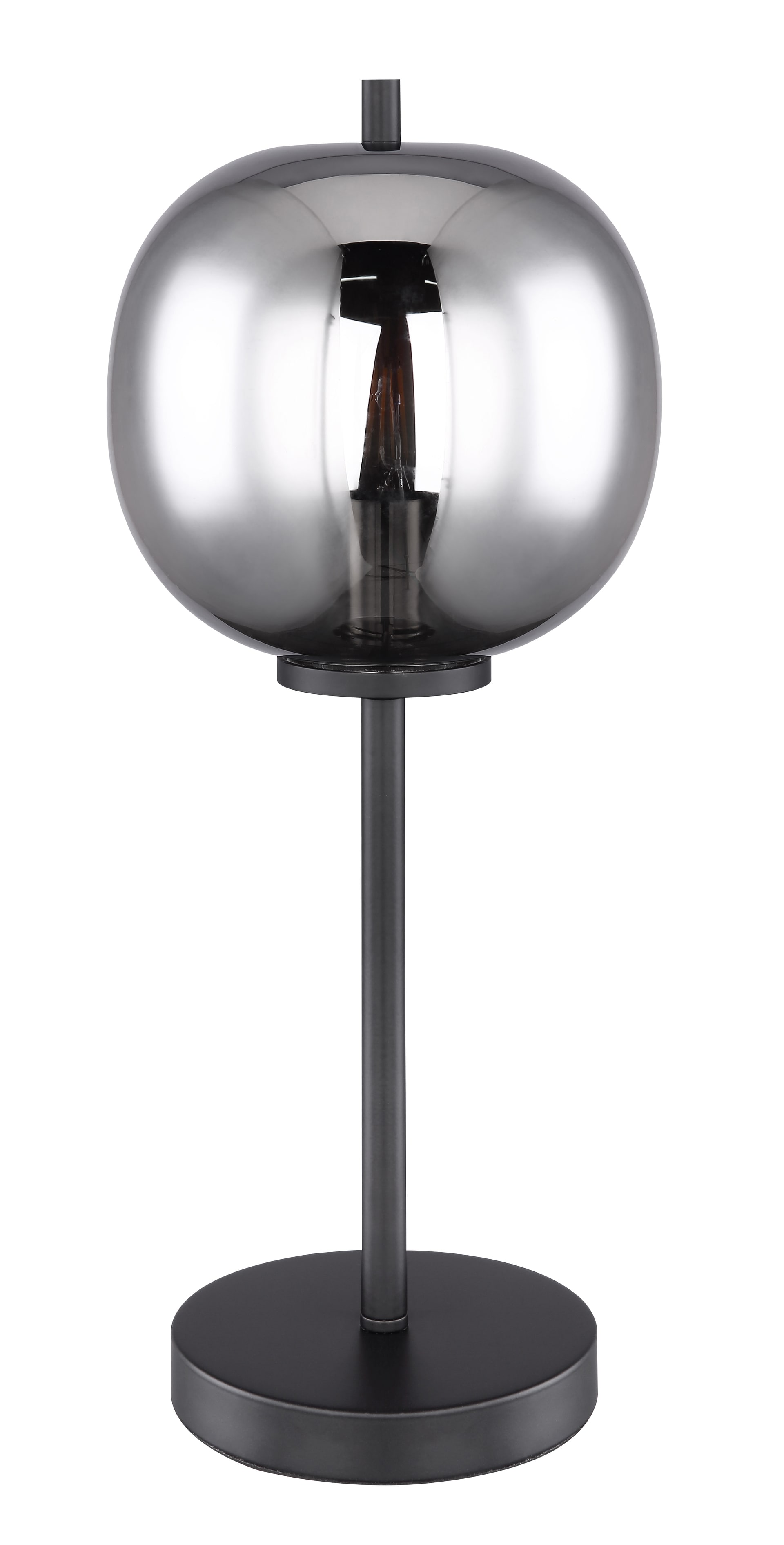 GLOBO Retrofit Tischlampe Blacky schwarz /rauchfarbig 18,5x18,5cm H45cm