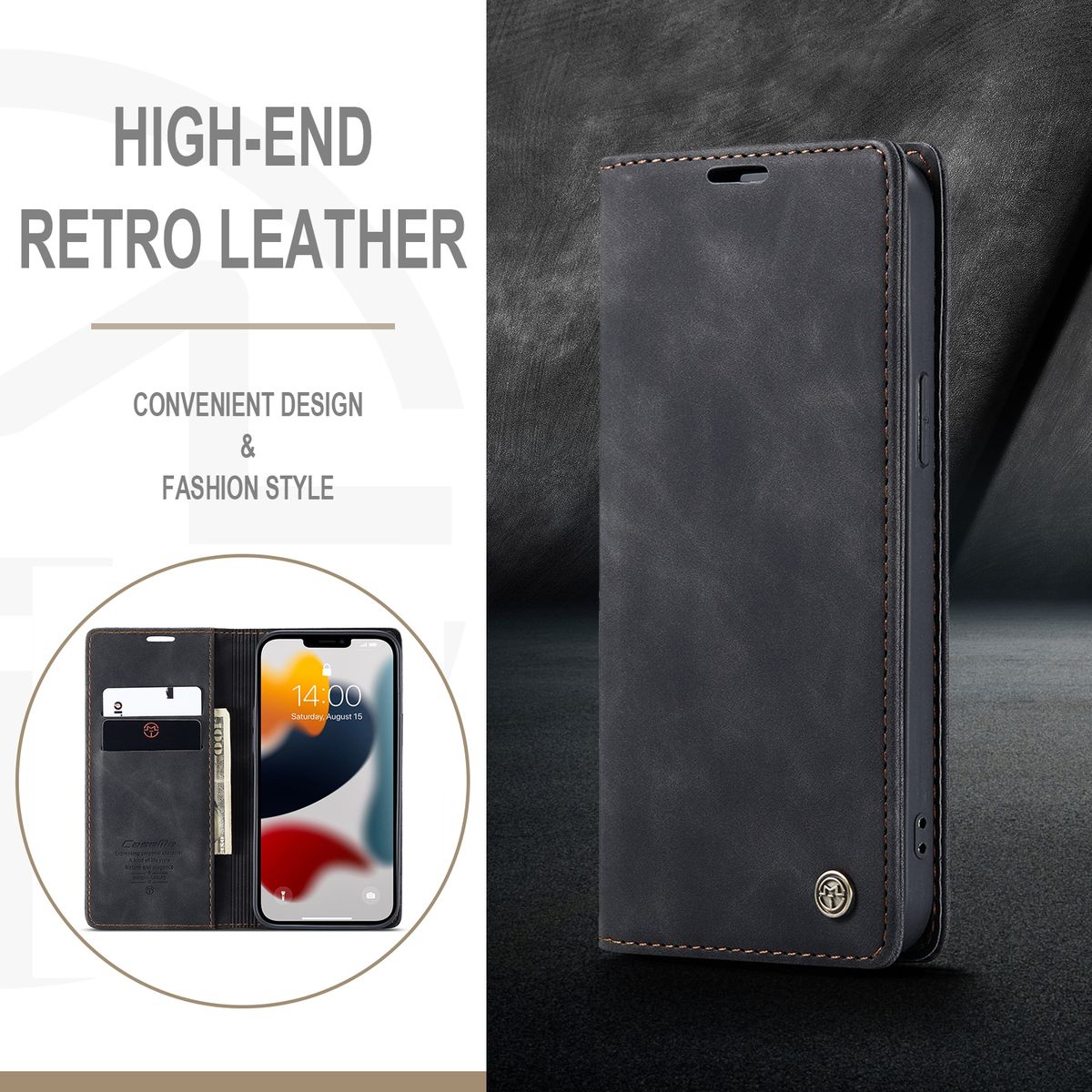Hülle Handy Schutz für Apple iPhone 13 Pro Max Case Cover Tasche Etuis Schwarz